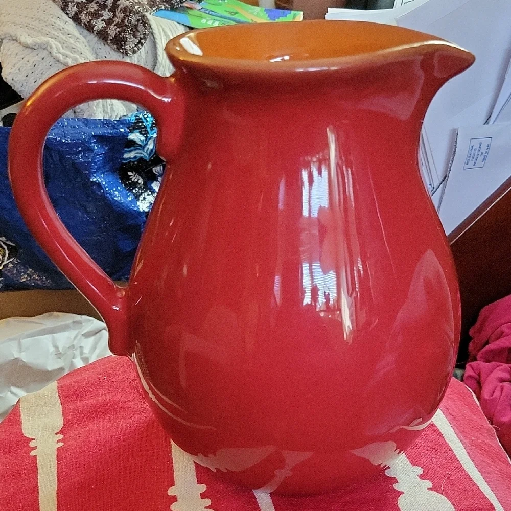 Crate&Barrel Red Pitcher